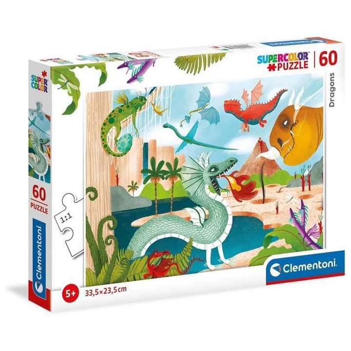 Clementoni - 26065 - SuperColor 60 pieces - Dragons