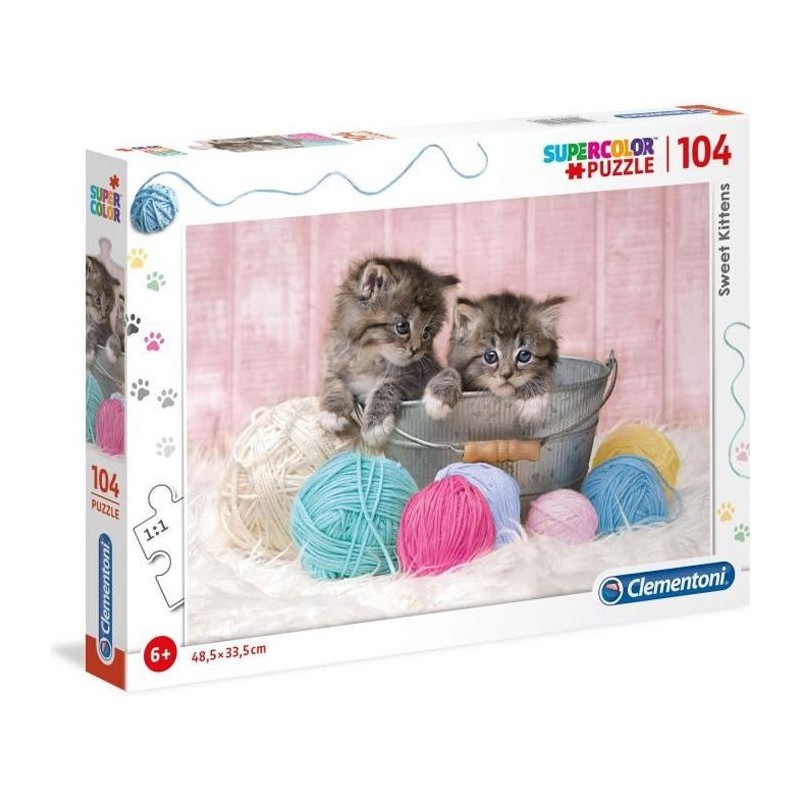 Clementoni - 104 pieces - Chatons et pelotes