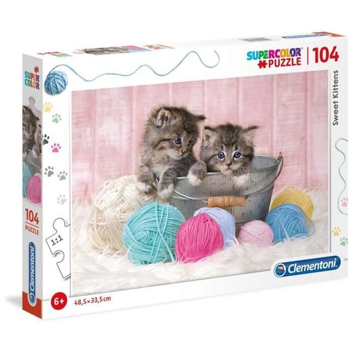 Clementoni - 104 pieces - Chatons et pelotes
