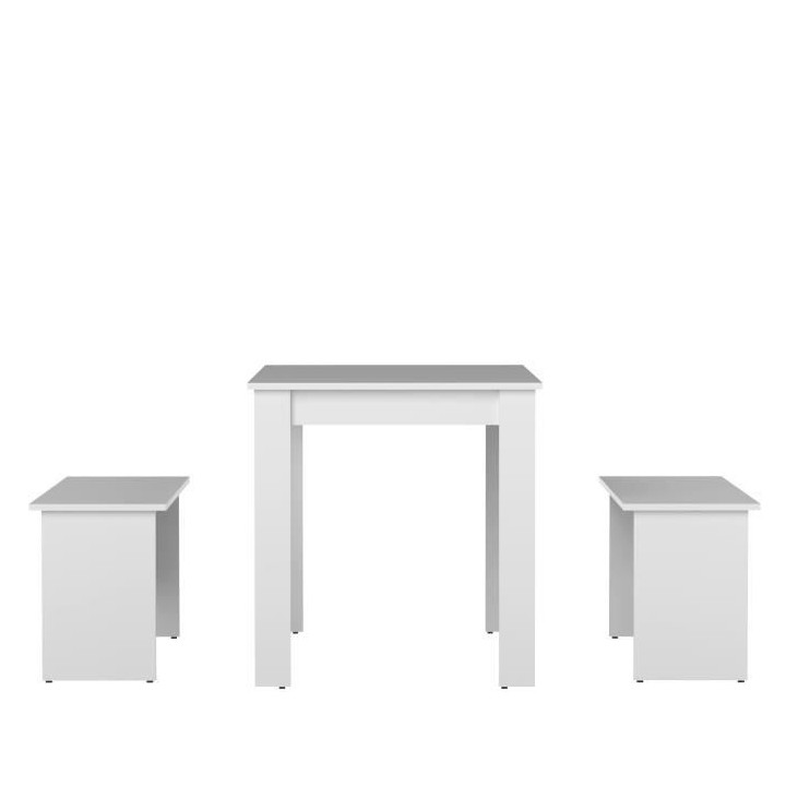 Table a manger + 2 bancs SALT-Rectangulaire_Blanc  Style contemporain