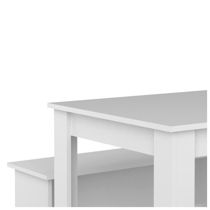 Table a manger + 2 bancs SALT-Rectangulaire_Blanc  Style contemporain