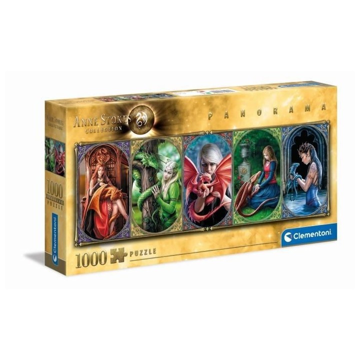 Clementoni - Anne Stokes - Panorama 1000 pieces - Dragon Friendship