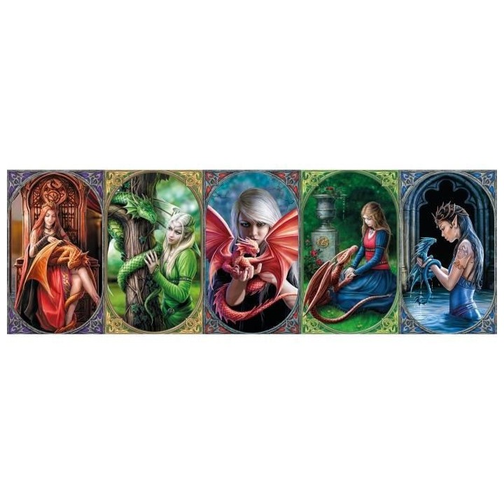 Clementoni - Anne Stokes - Panorama 1000 pieces - Dragon Friendship