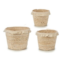 Cache-pot Beige Tissu...