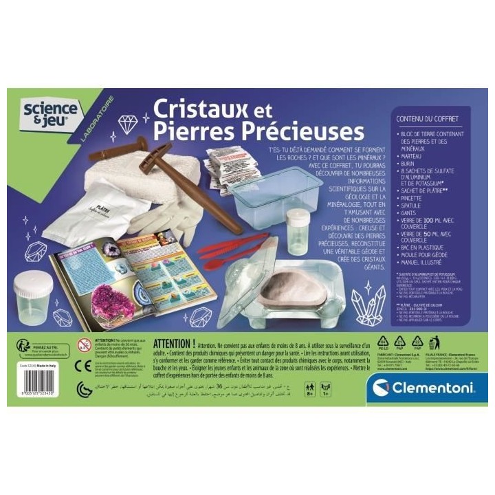 Clementoni - Science & Jeu - Cristaux et pierres précieuses