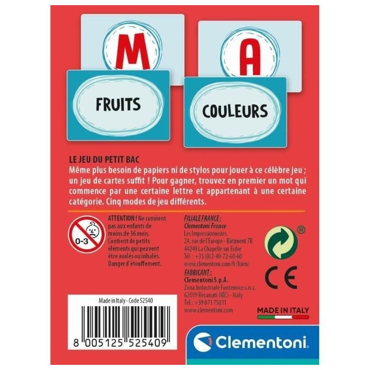 Clementoni - Le jeu du petit bac