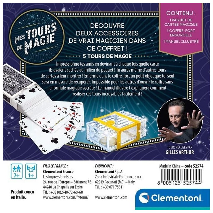 Clementoni - Mes tours de magie - Cartes magiques et coffre-fort