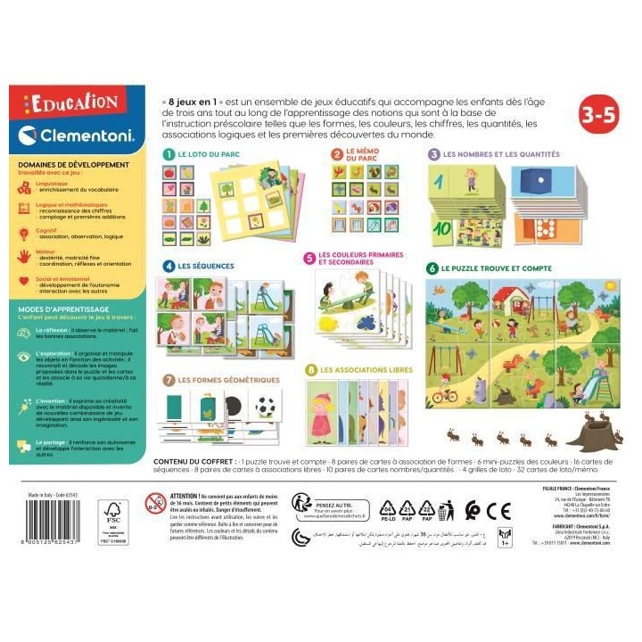 Éducation Clementoni - 8 jeux en 1