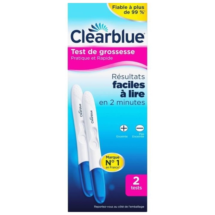 CLEARBLUE Test de grossesse - Pratique et rapide - Pack 2 tests