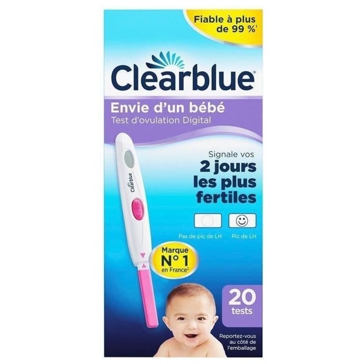 CLEARBLUE Test d'ovulation Digital - Kit de 20 tests