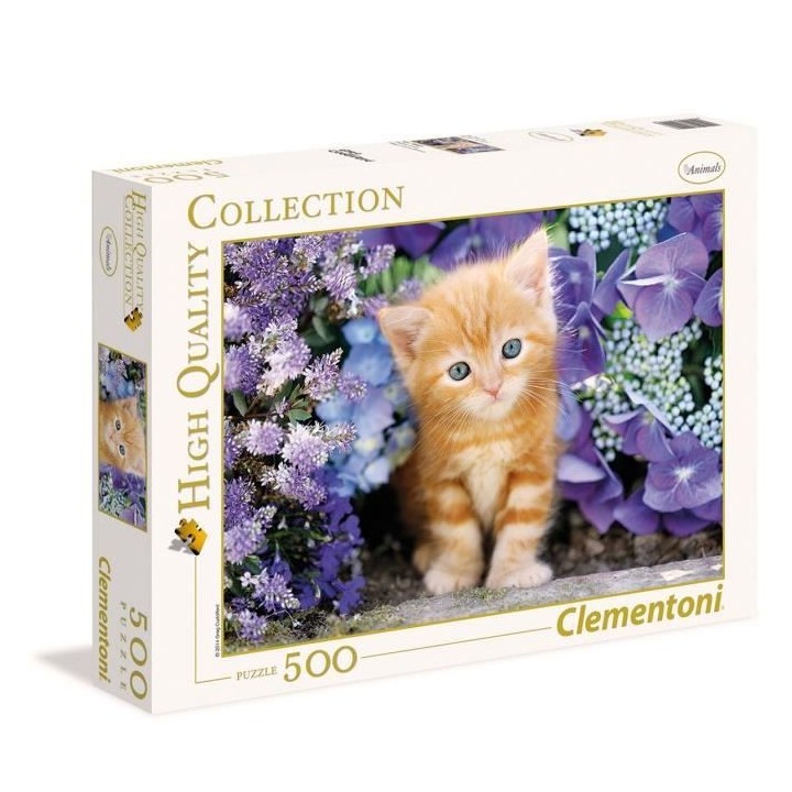 Clementoni - 500 pieces - Ginger cat in flowers