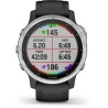 GARMIN fenix 6S Solar Montre connectée, Silver avec bracelet noir