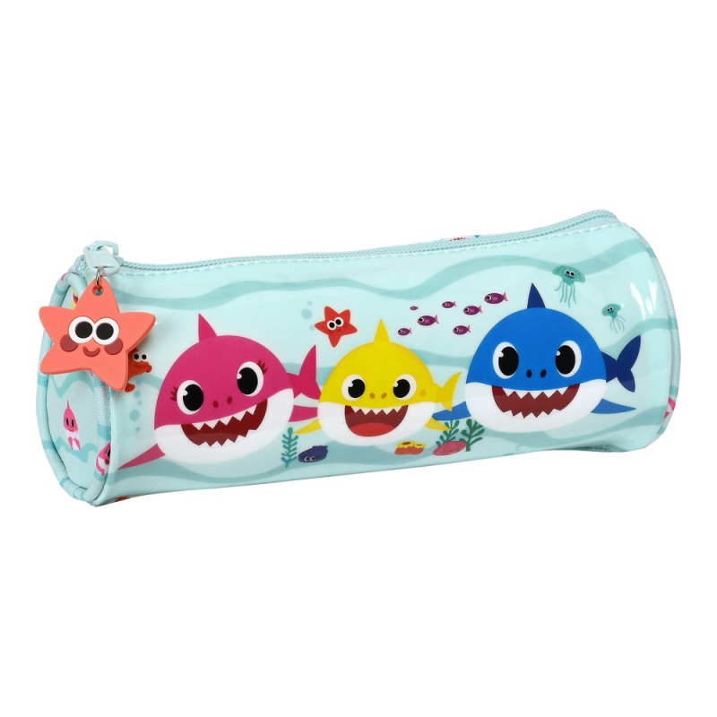 Trousse d'écolier cylindrique Baby Shark Beach Day Bleu clair (20 x 7 x 7 cm)