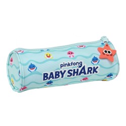 Trousse d'écolier cylindrique Baby Shark Beach Day Bleu clair (20 x 7 x 7 cm)