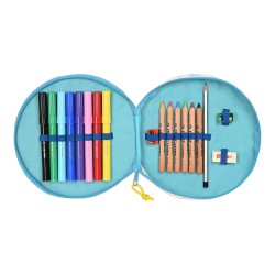 Pochette crayons CoComelon Rond Bleu Blanc Multicouleur (18 Pièces)