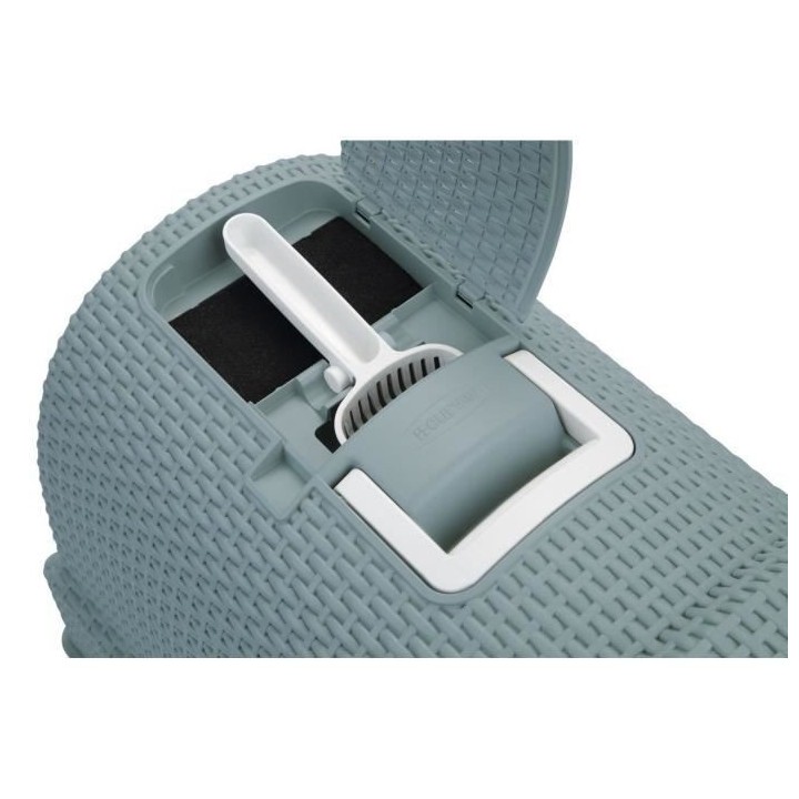 CURVER Maison de toilette - Bleu gris - Pour chat - 51 x 38,5 x 39,5 c