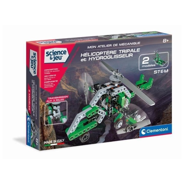 Clementoni - Science & Jeu - Hélicoptere & Hydroglisseur
