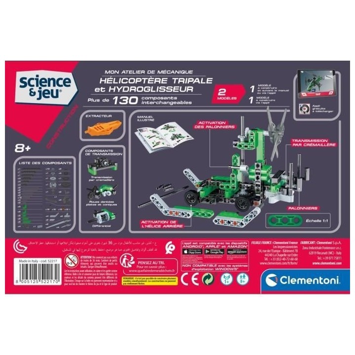 Clementoni - Science & Jeu - Hélicoptere & Hydroglisseur
