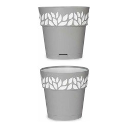 Pot auto-arrosant Stefanplast 3920121 Gris Blanc Plastique 19 x 19 x 19 cm