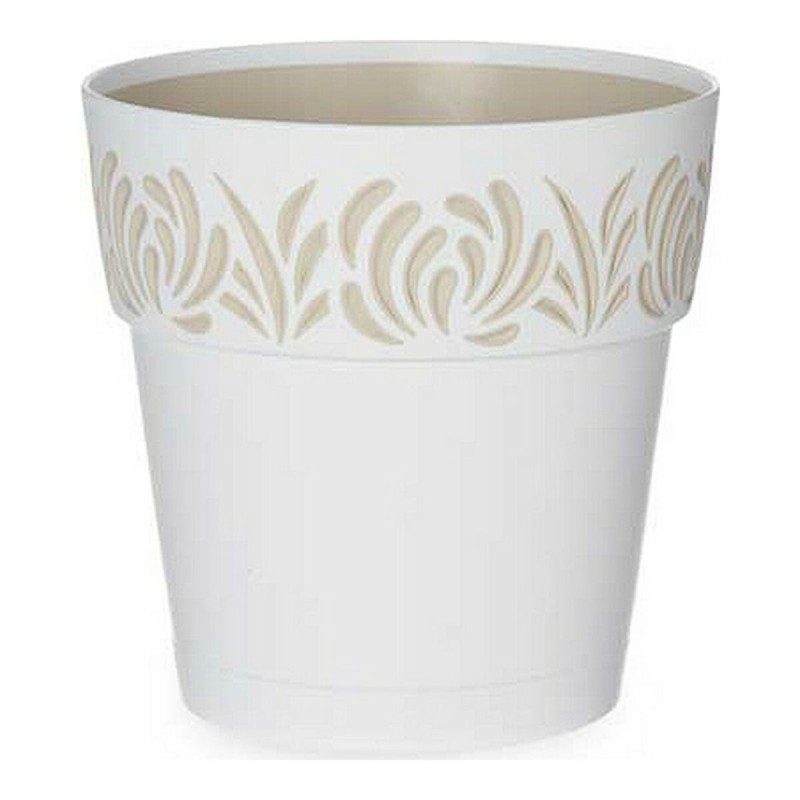 Pot auto-arrosant Stefanplast Gaia Blanc Beige 15 x 15 x 15 cm Plastique