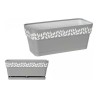 Jardinière auto-arrosante Stefanplast Cloe 13,3 x 12,3 x 29,3 cm Gris Blanc Plastique