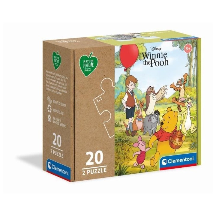 Puzzles Clementoni - Winnie l'Ourson - 2x20 pieces - Matériaux recycl