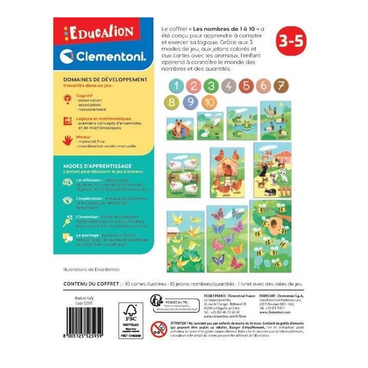 CLEMENTONI - 52595 - Les nombres de 1 a 10