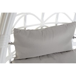 Fauteuil de jardin suspendu DKD Home Decor 90 x 70 x 110 cm Gris Métal rotin synthétique Blanc