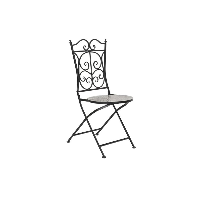 Chaise de jardin DKD Home Decor Noir Céramique Multicouleur Forge (39 x 50 x 93 cm)