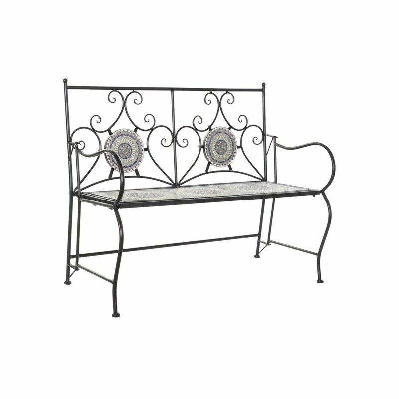 Banc DKD Home Decor Céramique Mosaïque Métal (111 x 54 x 88 cm)