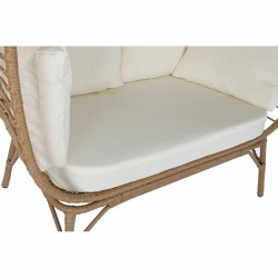 Chaise de jardin DKD Home Decor Blanc Marron Acier rotin synthétique 130 x 68 x 146 cm