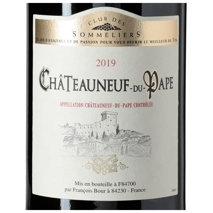 Club des Sommeliers 2019 Châteauneuf-du-Pape - Vin rouge des Côtes d