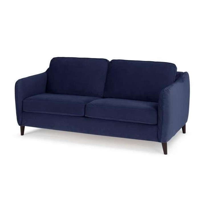 HEXAGONE Canapé convertible couchage express - 3 places - Velours ble
