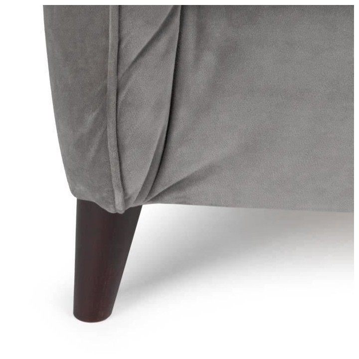 HEXAGONE Canapé convertible couchage express - 3 places - Velours gri