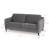 HEXAGONE Canapé convertible couchage express - 3 places - Velours gris - L 182 x P 85 x H 97 cm - CLYDE