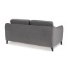 HEXAGONE Canapé convertible couchage express - 3 places - Velours gris - L 182 x P 85 x H 97 cm - CLYDE