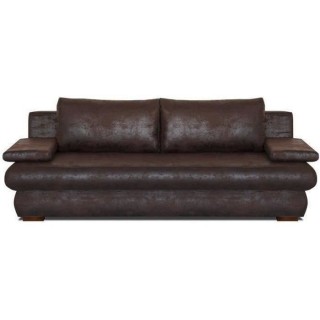 CLYDE Banquette convertible 3 places - Tissu marron vieilli - Style co
