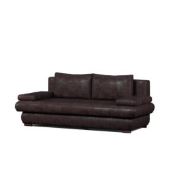 CLYDE Banquette convertible 3 places - Tissu marron vieilli - Style contemporain - L 187 x P 94 cm