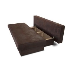 CLYDE Banquette convertible 3 places - Tissu marron vieilli - Style contemporain - L 187 x P 94 cm