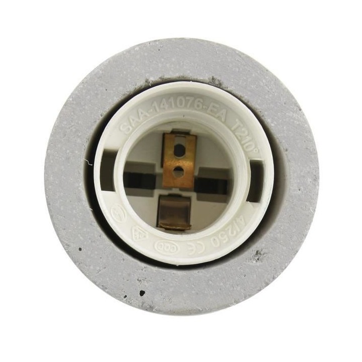 Suspension - Métal et textile - 8 x 5 x 5 cm - Gris béton - HOME DEC