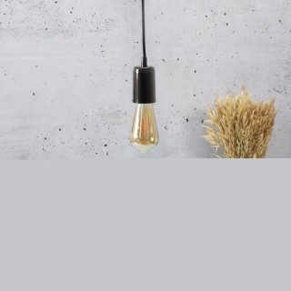 Suspension en métal et plastique - Vintage - Noir Aluminium - Câble