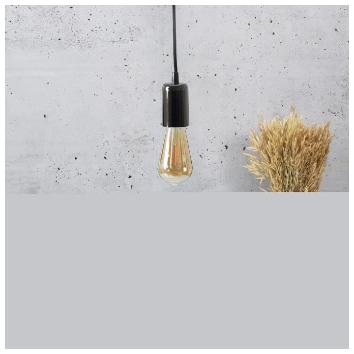 Suspension en métal et plastique - Vintage - Noir Aluminium - Câble