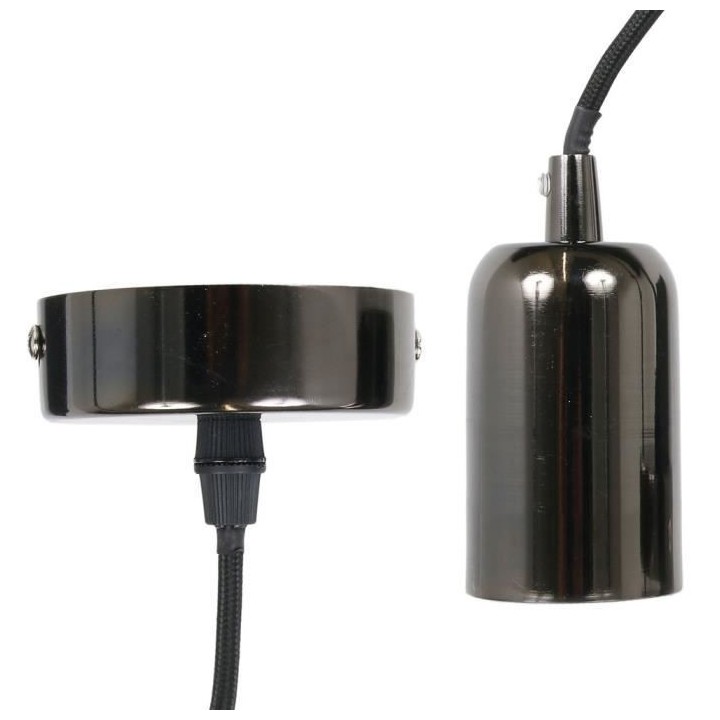 Suspension en métal et plastique - Vintage - Noir Aluminium - Câble