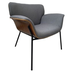 Fauteuil - Tissu gris et...