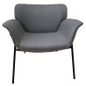 Fauteuil - Tissu gris et bois - L 80 x P 72 x H 80 cm - SAM