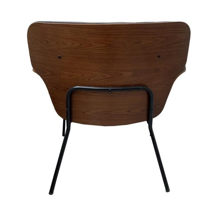 Fauteuil - Tissu gris et bois - L 80 x P 72 x H 80 cm - SAM