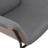 Fauteuil - Tissu gris et bois - L 80 x P 72 x H 80 cm - SAM