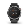 GARMIN Fenix 6 Solar - Montre connectée - Silver avec bracelet noir