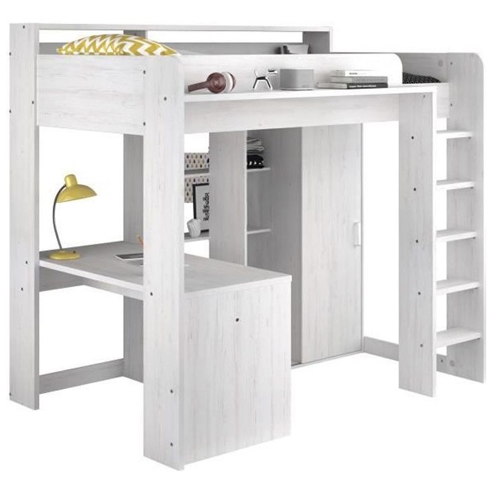 PARISOT Lena Lit combiné mezzanine enfant - Décor Pin Petterson - So