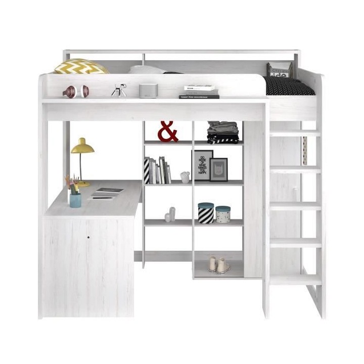 PARISOT Lena Lit combiné mezzanine enfant - Décor Pin Petterson - So